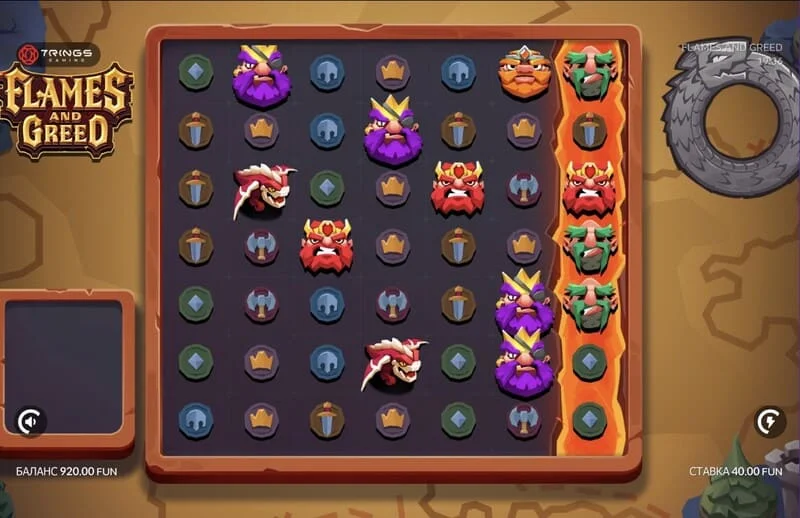 Flames and Greed - klaster di permainan utama